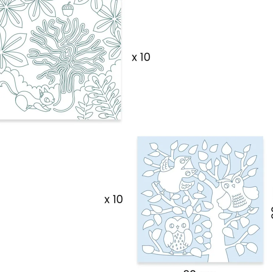 Djeco 10 dibujos para colorear + 10 juegos sorpresa Bosque · Clearance