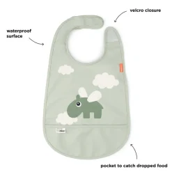 Done by Deer Babero Velcro Happy Clouds Green · Hot