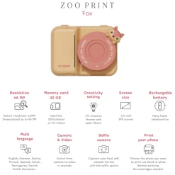 The Zoofamily Cámara Fotográfica instantánea Zoo Print Fox · Outlet