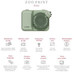 The Zoofamily Cámara Fotográfica instantánea Zoo Print Dino Green · Sale