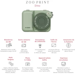 The Zoofamily Cámara Fotográfica instantánea Zoo Print Dino Green · Sale