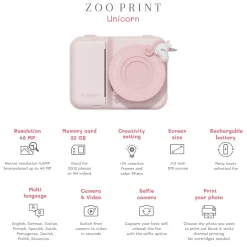 The Zoofamily Cámara Fotográfica instantánea Zoo Print Unicorn · Clearance