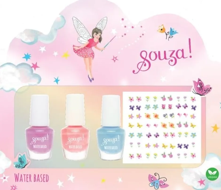 Souza Esmalte de Uñas 3 colores + Stickers Elfo· Clearance