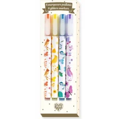 Djeco Estuche 4 rotuladores con brillos Tinou · Lovely Paper Hot