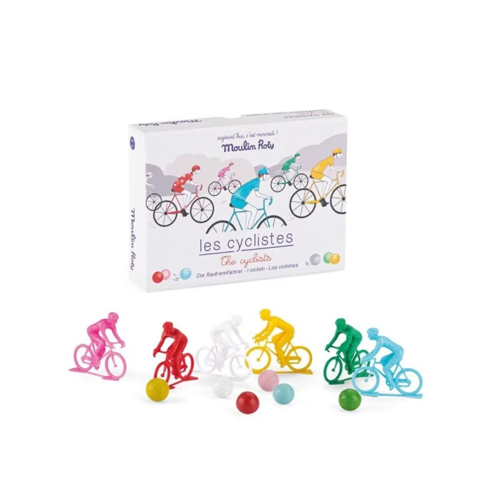 Moulin Roty Juego de 6 ciclistas con canicas Mercredi · Clearance
