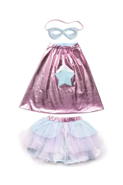 Great Pretenders Metallic Pink/Light Blue Super Duper Tutú, capa y máscara · 4-6 años
