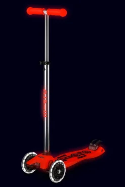Micro Patinete Maxi Deluxe Glow LED · Rojo Sale