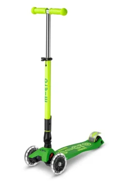 Micro Patinete Maxi Deluxe Plegable Neón LED · Verde/Amarillo Best