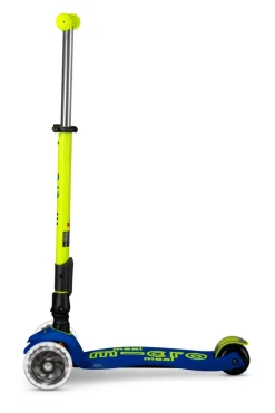 Micro Patinete Maxi Deluxe Plegable Neón LED · Azul/Amarillo Sale