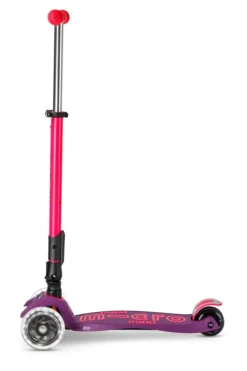Micro Patinete Maxi Deluxe Plegable Neón LED · Lila/Rosa Hot