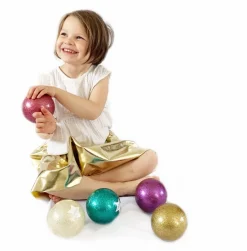 Ratatam Pelota Glitter Rosa Neón 10 cm · Outlet