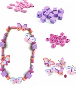 Djeco Perlas de Madera Mariposas · Hot