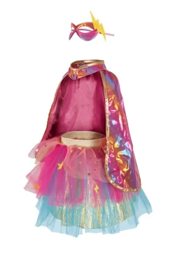 Great Pretenders Pink Super Duper Tutú, capa y máscara · 4-6 años