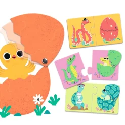 Djeco Puzzle dúo Huevos divertidos 12 piezas · New