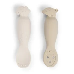 Done by Deer Set 2 cucharas aprendizaje silicona Tiny farm Sand · Clearance