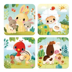 Janod Set 4 Puzzles - La granja · Hot