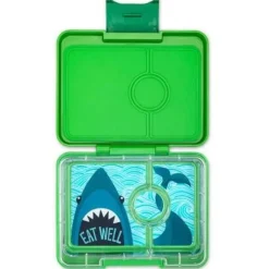 Yumbox Snack 3 compartimentos Green Shark Hot